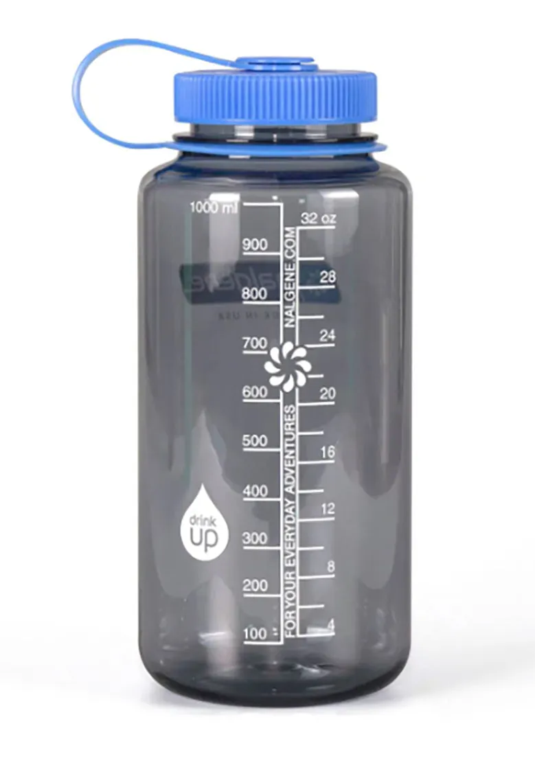 32 oz Nalgene Grey Wide Mouth Water Bottle.