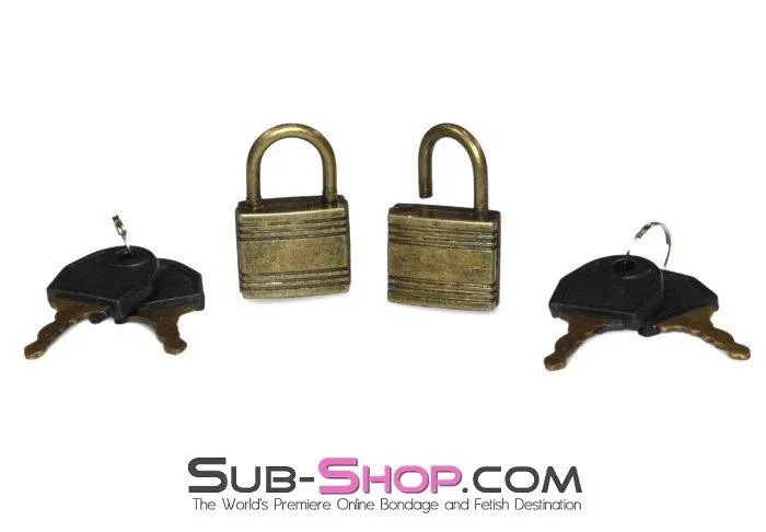 9758A      Bondage Gear Padlock, Antiqued Brass