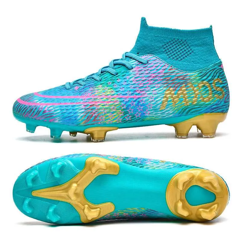 Adult and Kids' Non-Slip High-Top Soccer Cleats for Training