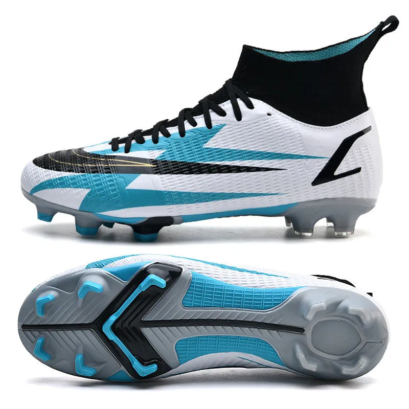 Adult and Kids' Non-Slip High-Top Soccer Cleats for Training