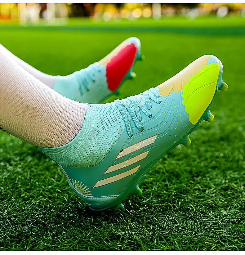 Camouflage High-Top Soccer Cleats with Seamless Design