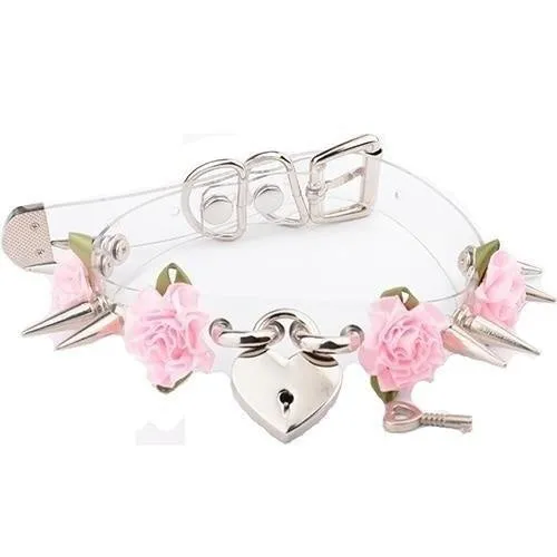 Clear Spiked Floral Collar