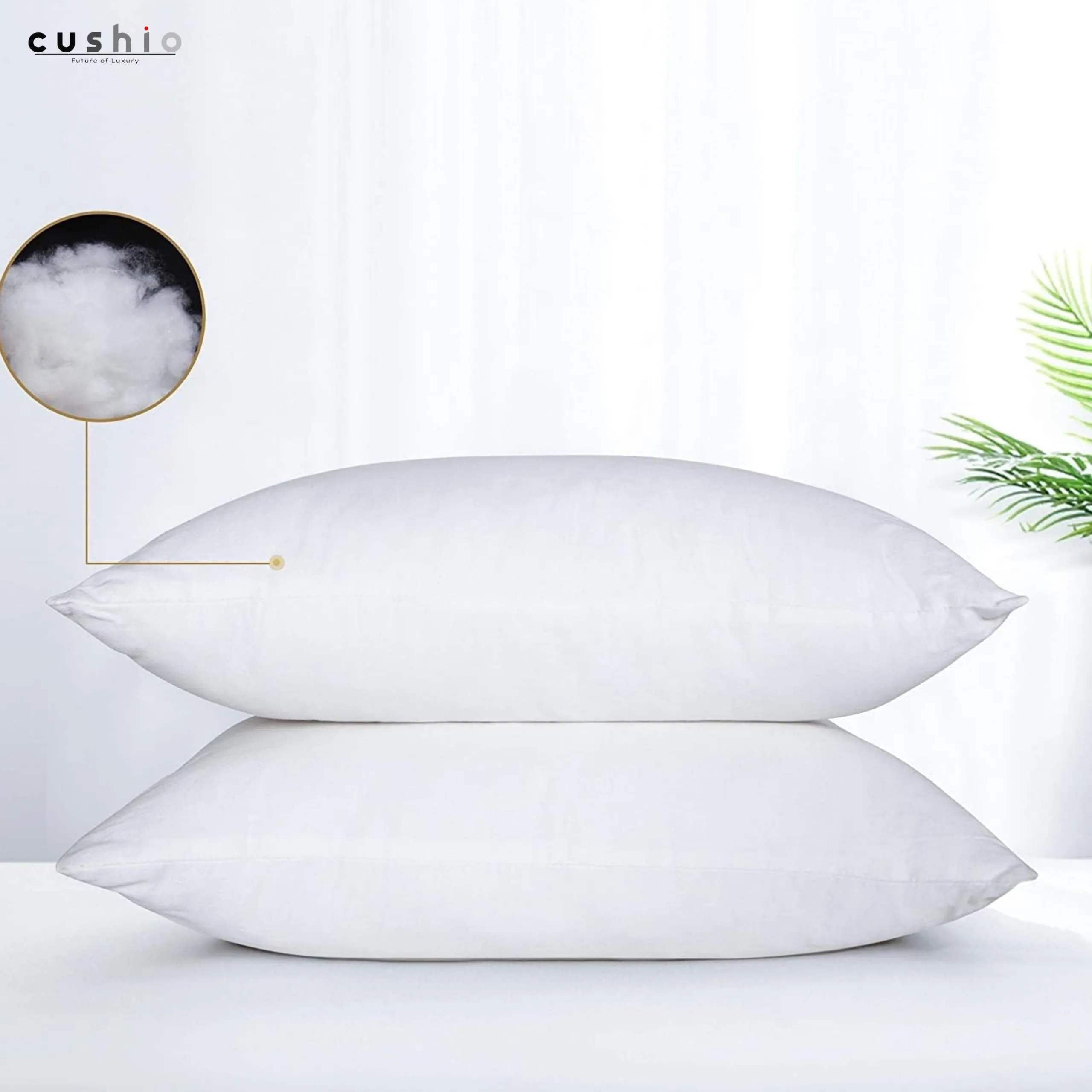 Cushio® White Microfibre Pillow - 27"x17" (Pack of 1) - Enhance Your Sleep Quality | Wake Up Refreshed