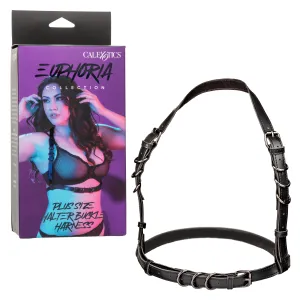 Euphoria Collection Plus Size Halter Buckle Harness - Black