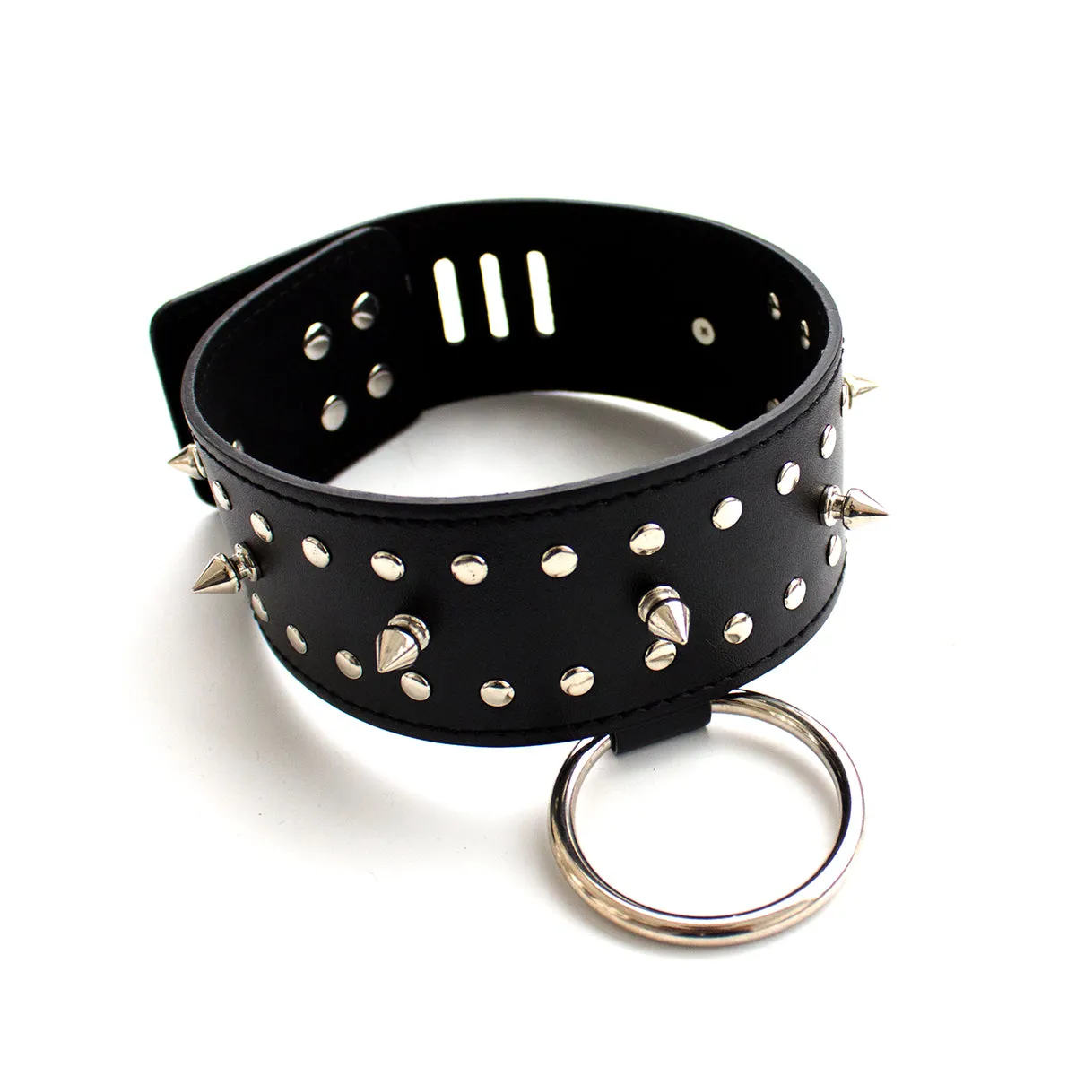 Fetish Fantasy Neck Collar &  Leash With Spikes | Black | Bondage