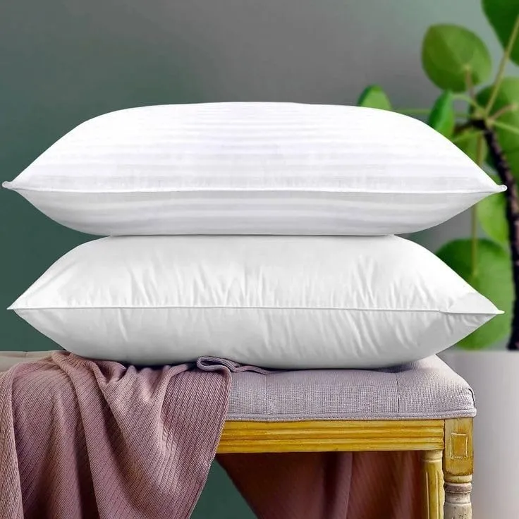 Fillaxy Standard Size Premium Bed Pillows - Pack of 2, Superior White Cotton Polyester Fabric Pillows for Back, Side, and Stomach Sleepers (17x27)