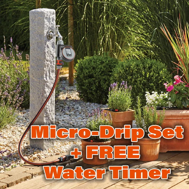 GARDENA Micro-Drip Start Set for Flower Pots - Medium   FREE Water Timer