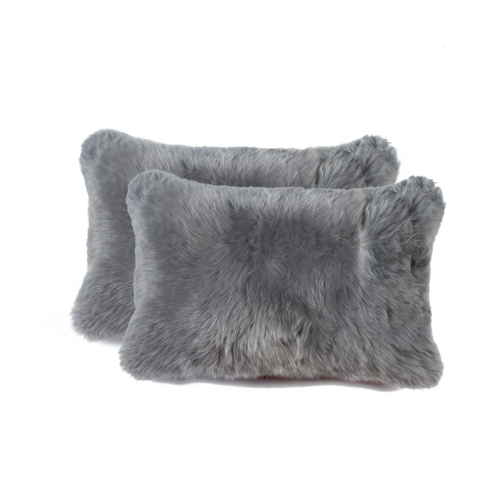 Gray Sheepskin Pillow 2 Pack