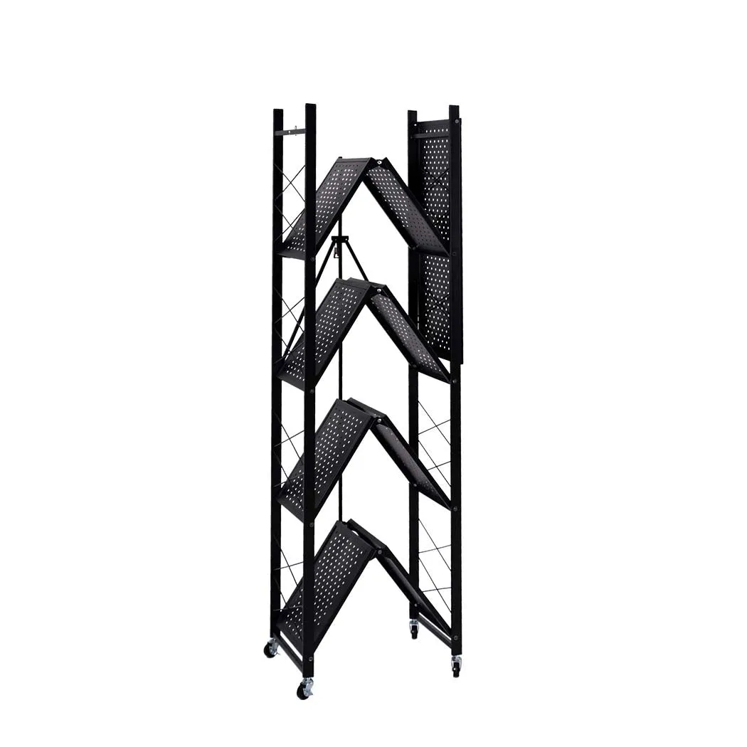 Levede Foldable Storage Shelf Display Black 5 Tiers