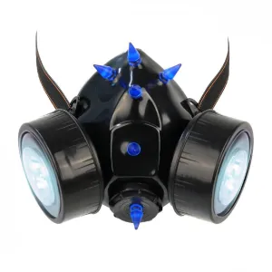 MBM -  GAS MASK BLUE SPIKES - Fashion Mask with 2 LED lights