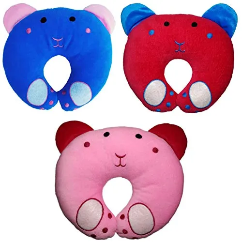 Mega Style Cool/Cute Look Born Baby Neck Supporting Head Shaping Pillow (Pack of 3) Multicolor