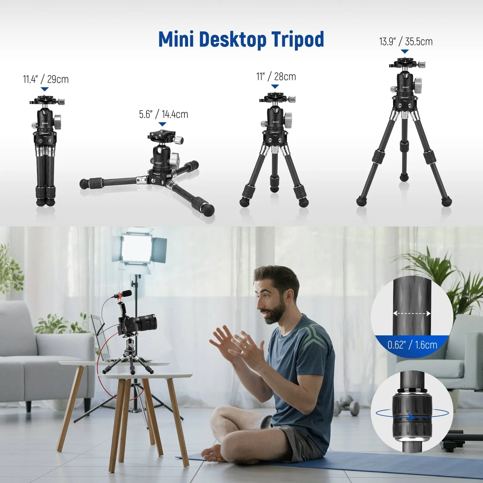 Compact NEWEER TP23 All-in-One Travel Tripod Monopod for Minimalist Adventurers