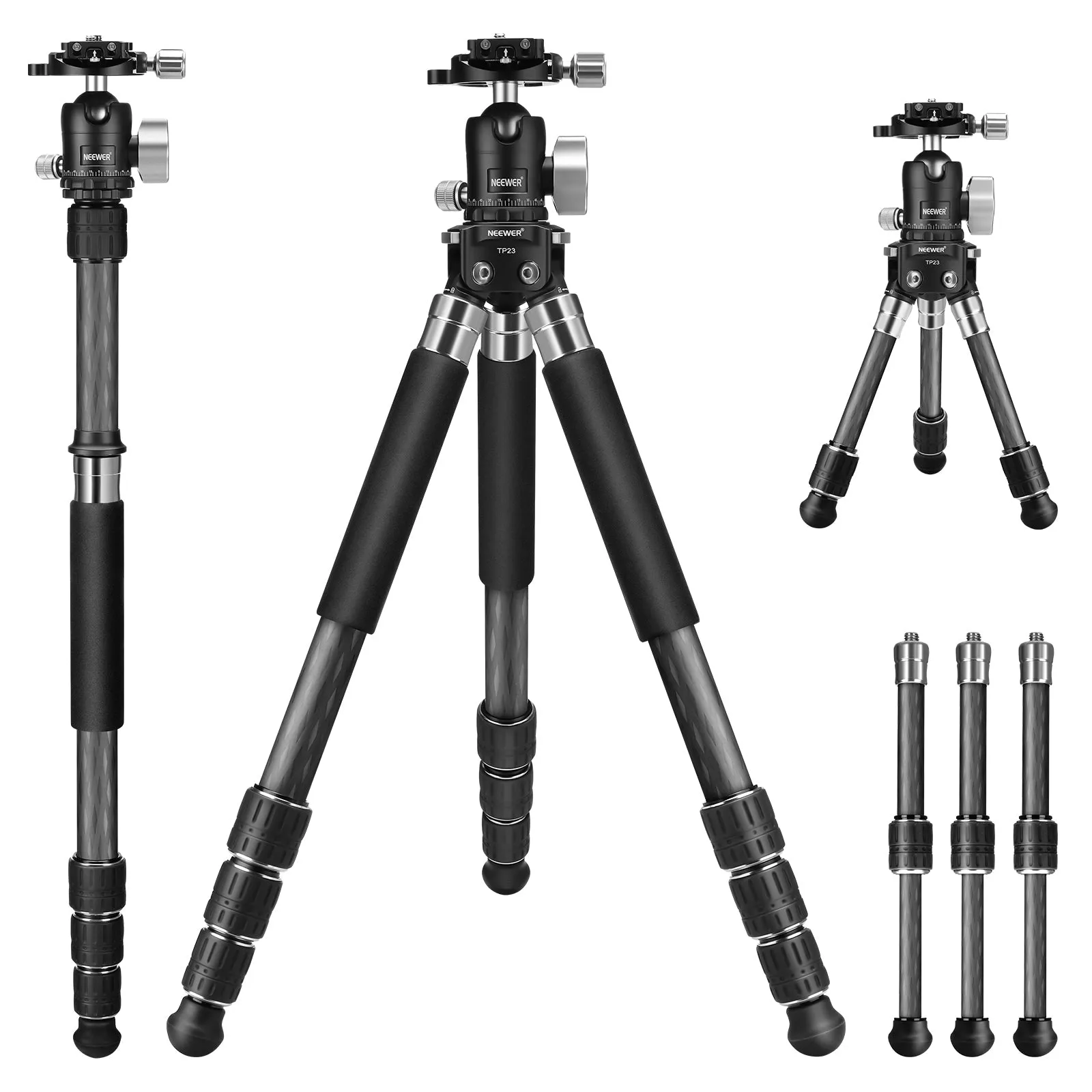 Compact NEWEER TP23 All-in-One Travel Tripod Monopod for Minimalist Adventurers