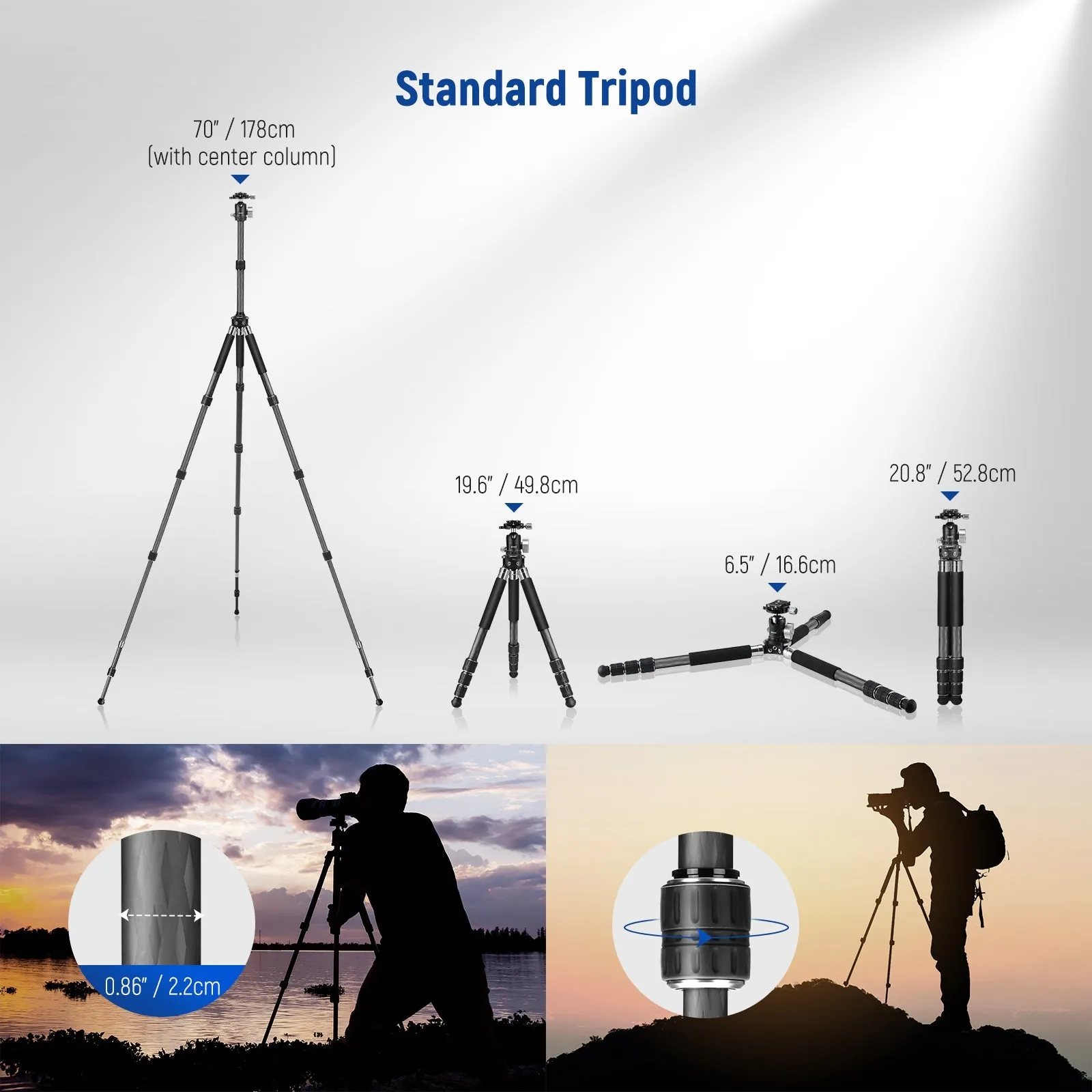 Compact NEWEER TP23 All-in-One Travel Tripod Monopod for Minimalist Adventurers