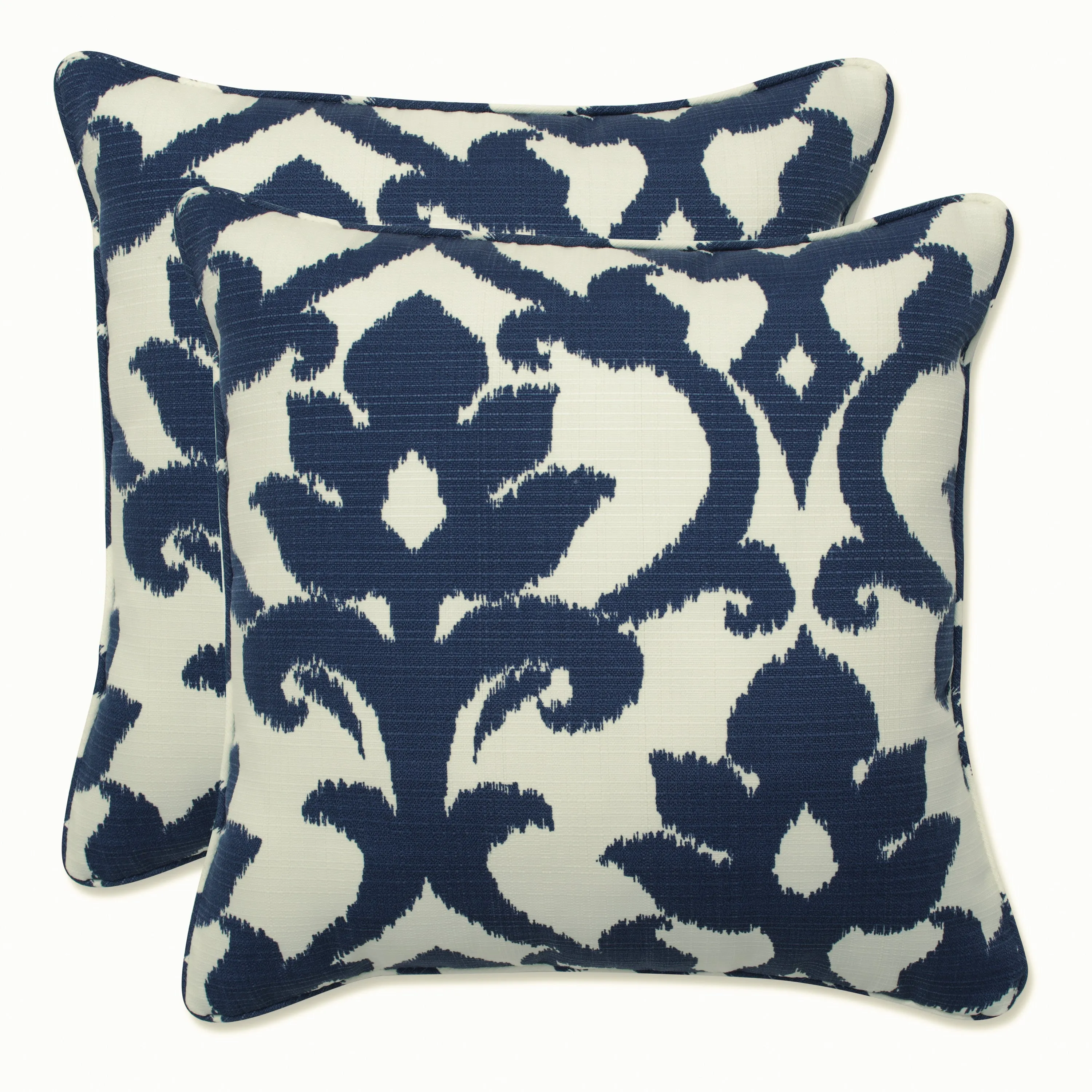 Outdoor/Indoor Basalto Navy 16.5-inch Throw Pillow (Set of 2)