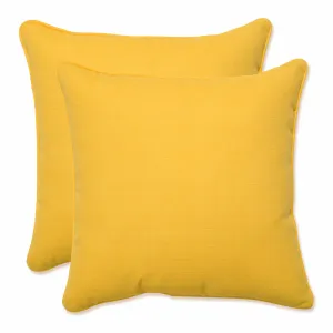 Outdoor/Indoor Fresco Solids Yellow 16.5-inch Throw Pillow (Set of 2)