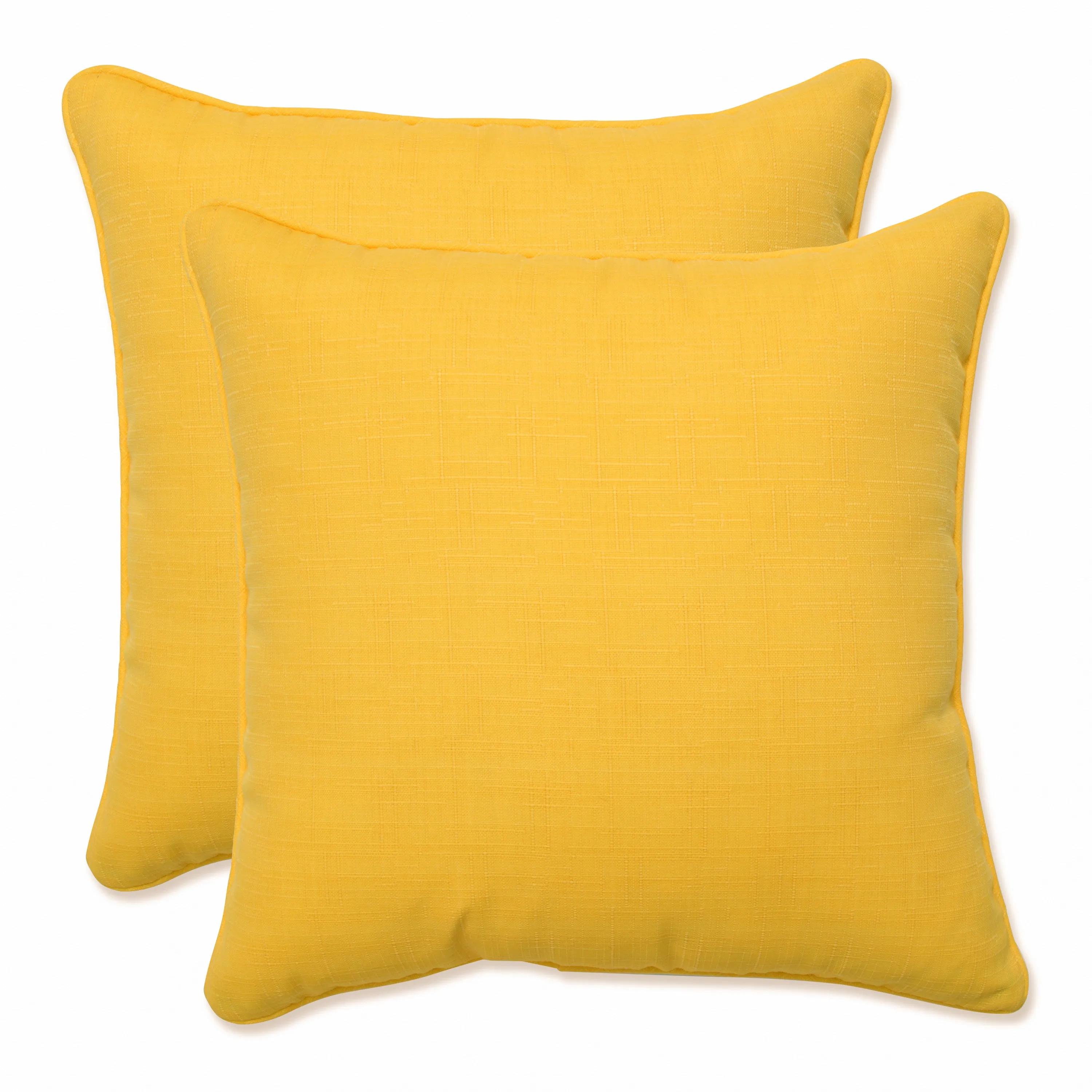 Outdoor/Indoor Fresco Solids Yellow 16.5-inch Throw Pillow (Set of 2)