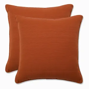 Outdoor/Indoor Solid Cinnabar 16.5-inch Throw Pillow (Set of 2)