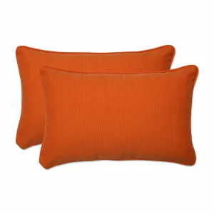 Outdoor/Indoor Sundeck Orange Rectangular Throw Pillow (Set of 2)