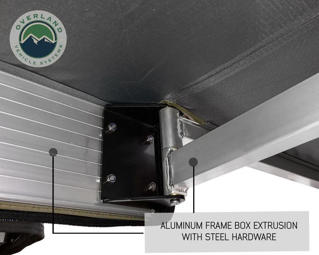 Overland Vehicle Systems 270 Passenger Side Awning with Bracket Kit for Mid - High Roofline Vans