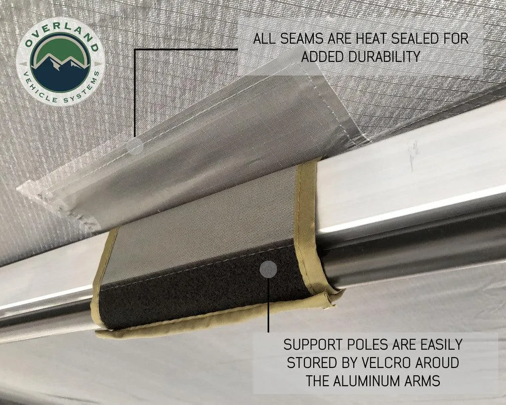 Overland Vehicle Systems 270 Passenger Side Awning with Bracket Kit for Mid - High Roofline Vans