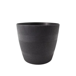 PLASTIC POT BLACK 22X22X20CM