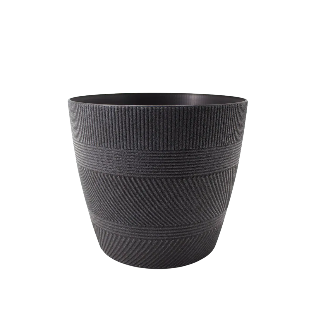 PLASTIC POT BLACK 22X22X20CM