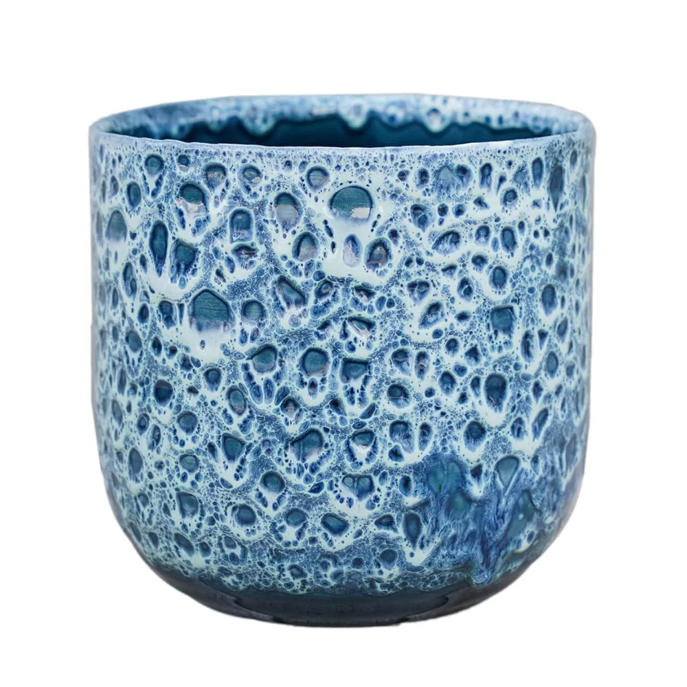 Sapphire Reactive Glaze Indoor Ceramic 16cm Pot