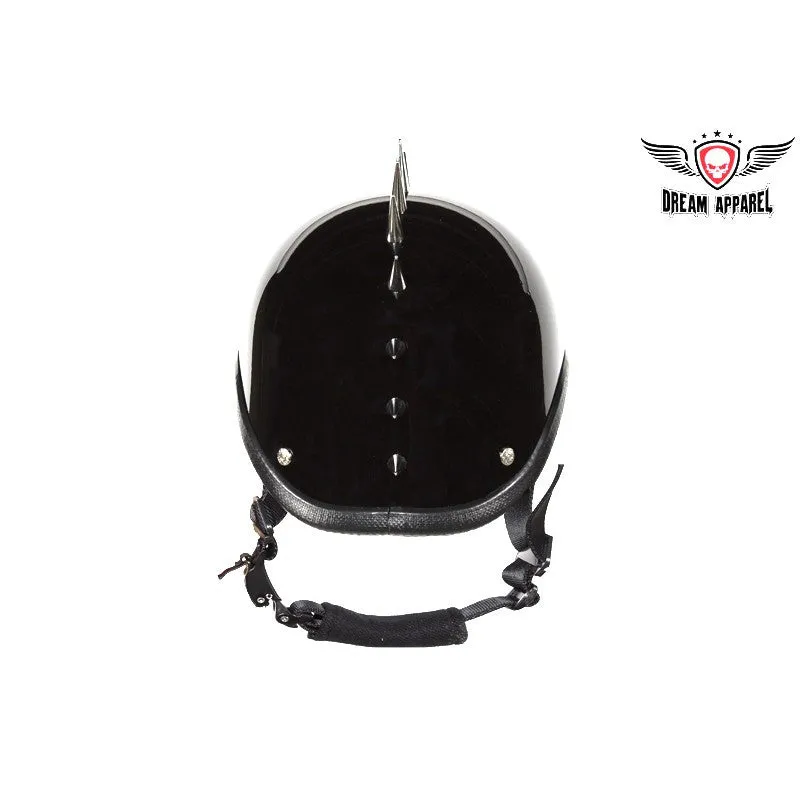 Shiny Black Gladiator Novelty Motorcycle Helmet With Spikes