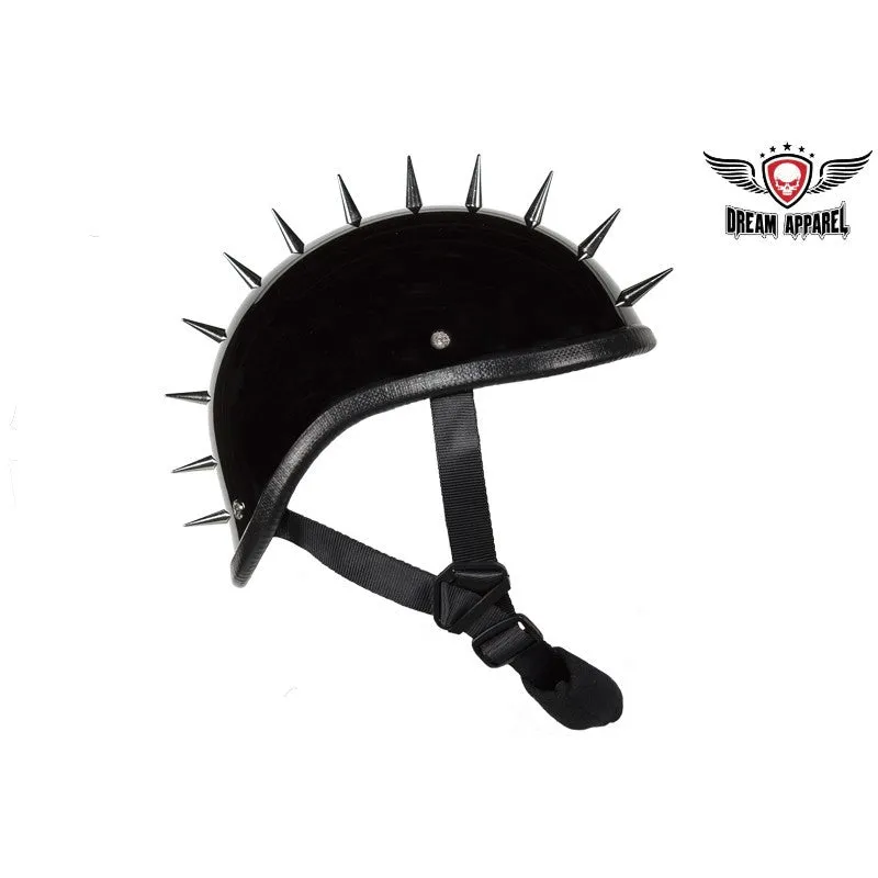 Shiny Black Gladiator Novelty Motorcycle Helmet With Spikes