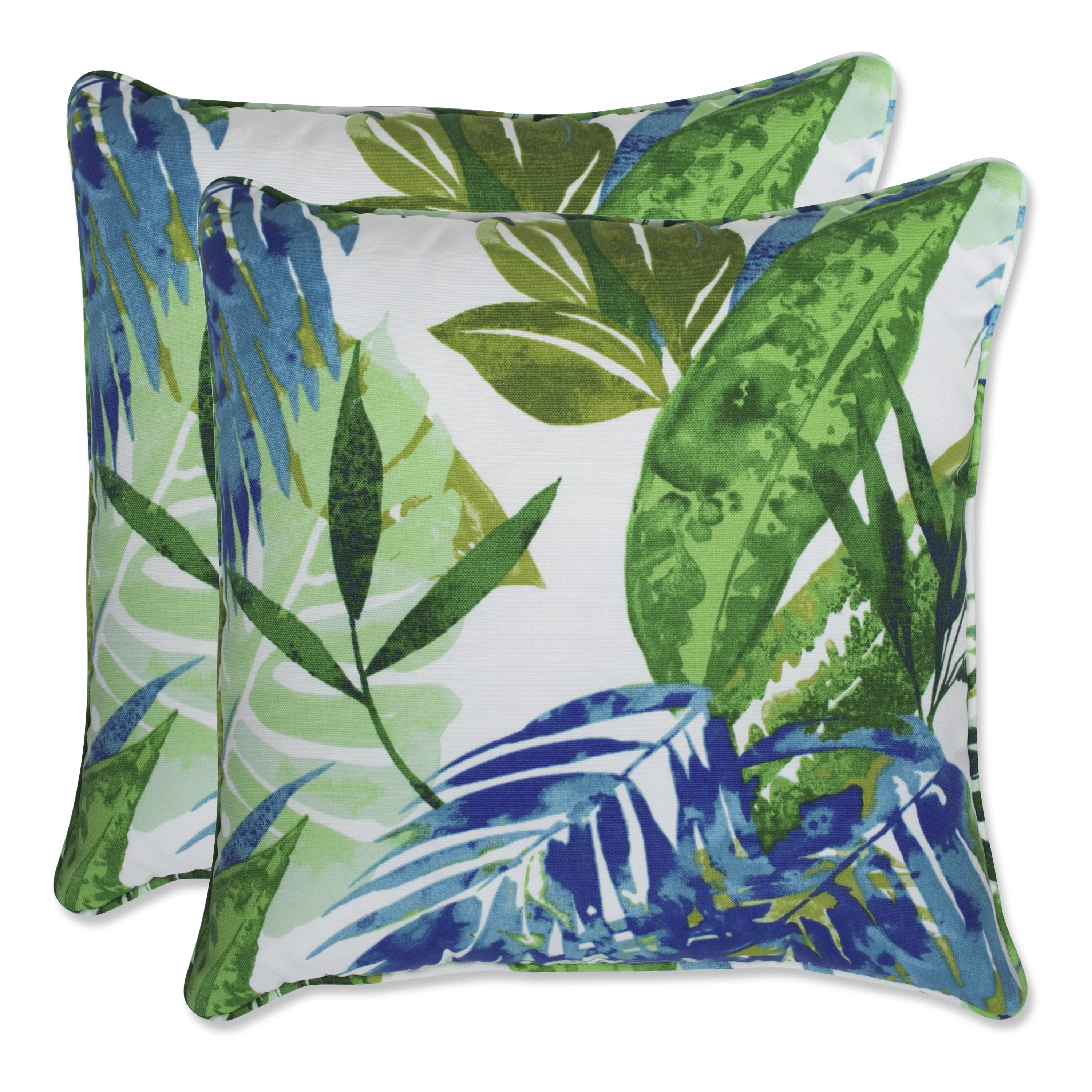 Soleil Blue/Green 16.5-Inch Throw Pillow (Set of 2)