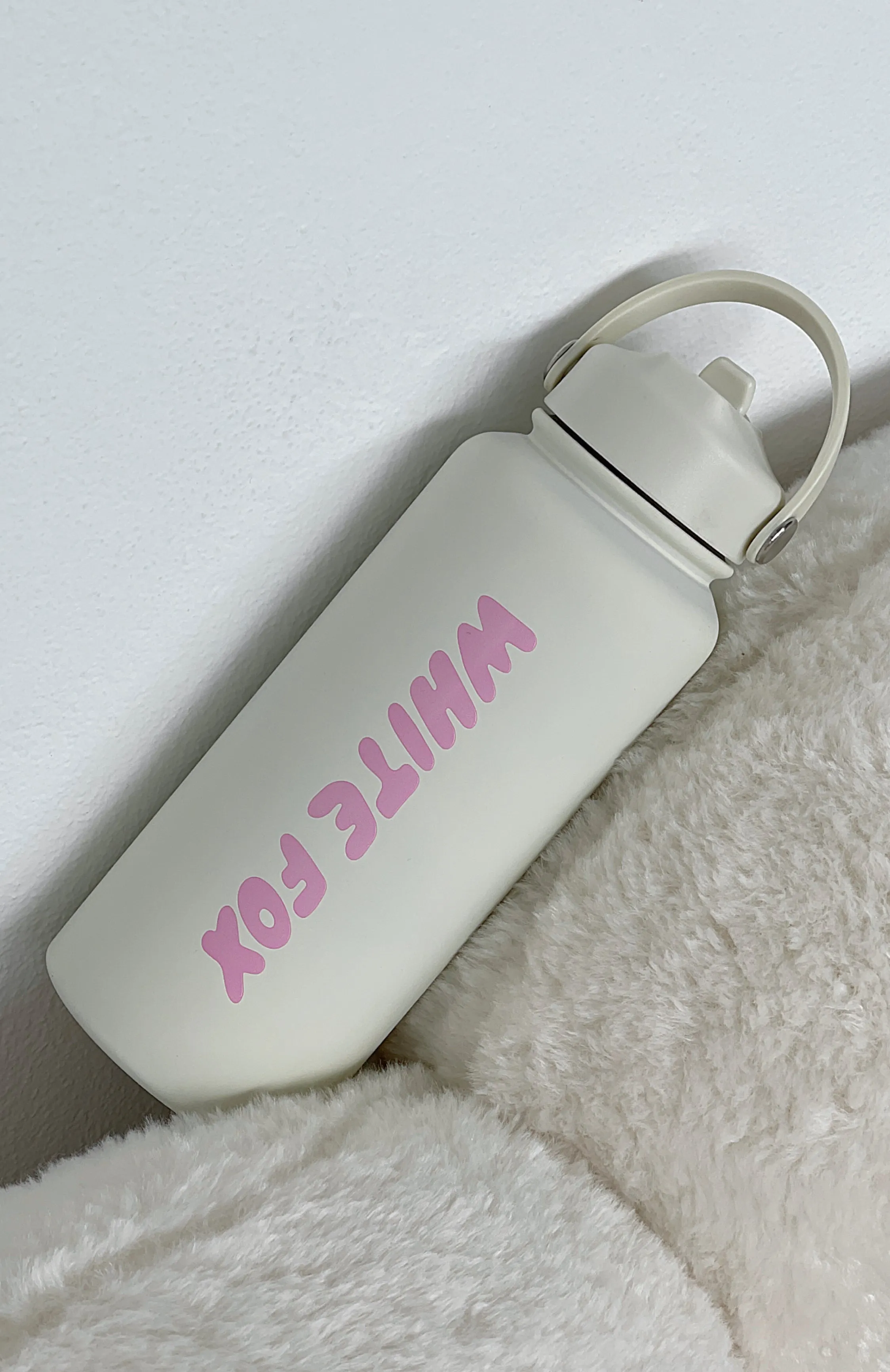 Staying Hydrated Drink Bottle Off White/Pink