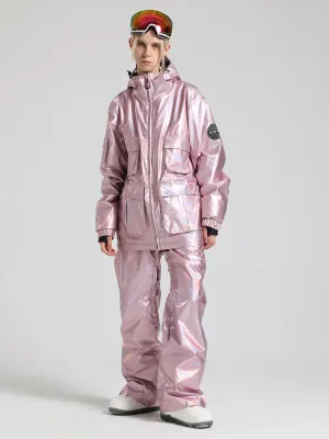 Women's Gsou Snow Neon Holographic Cargo Snow Jacket & Pants Sets