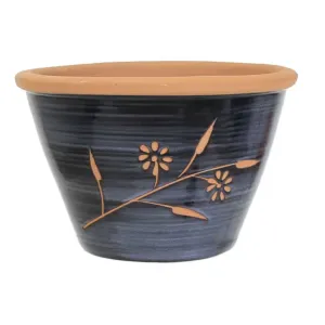 Woodlodge 18cm Dark Blue Bouquet Terracotta Pot - YBOUQDB18