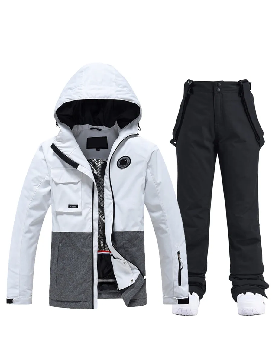 Yeefine Colorblock Men Ski Jacket & Bib Pants