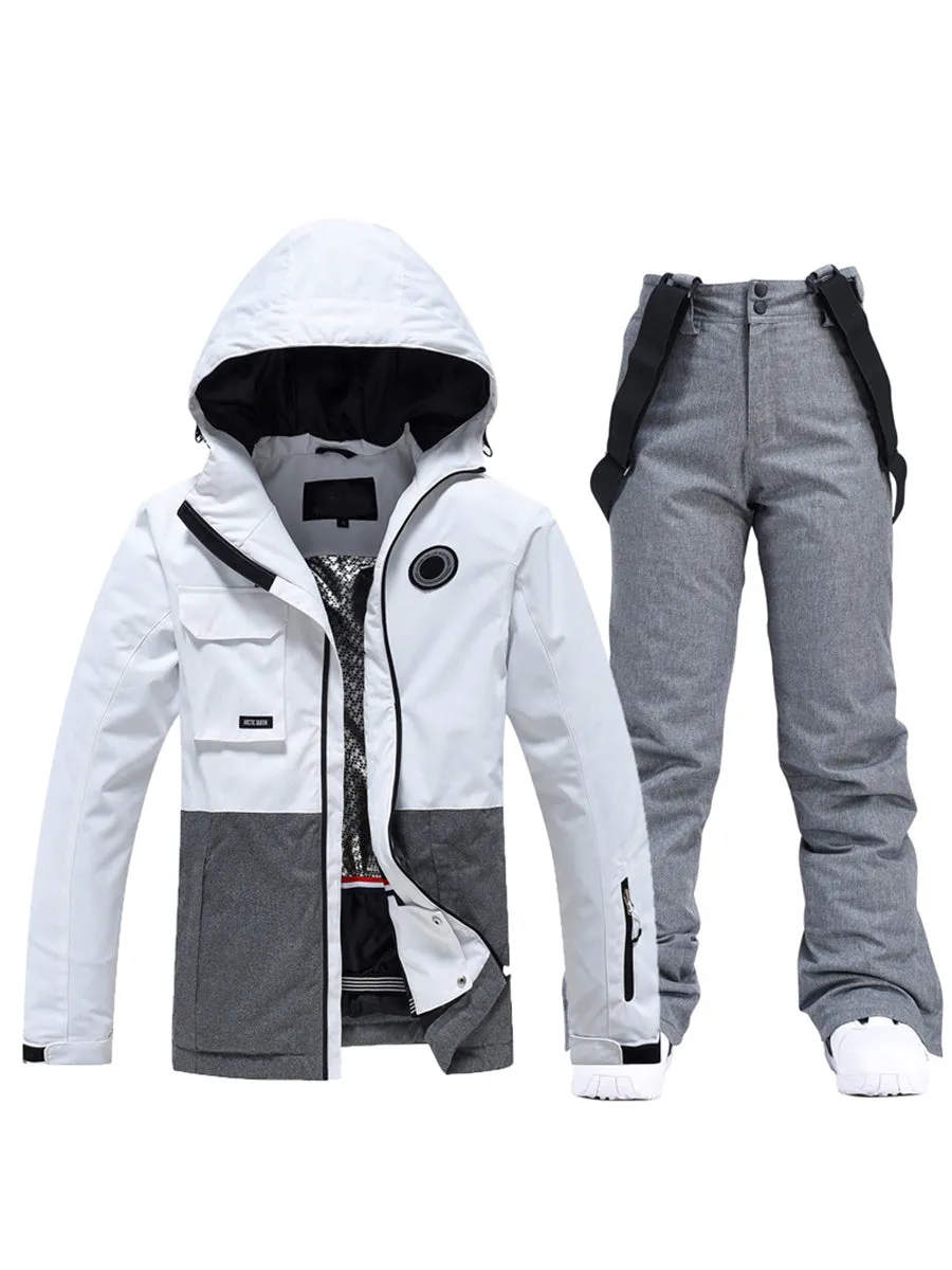 Yeefine Colorblock Men Ski Jacket & Bib Pants